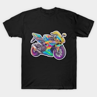 P-Ride Modern colorful motorcycle T-Shirt
